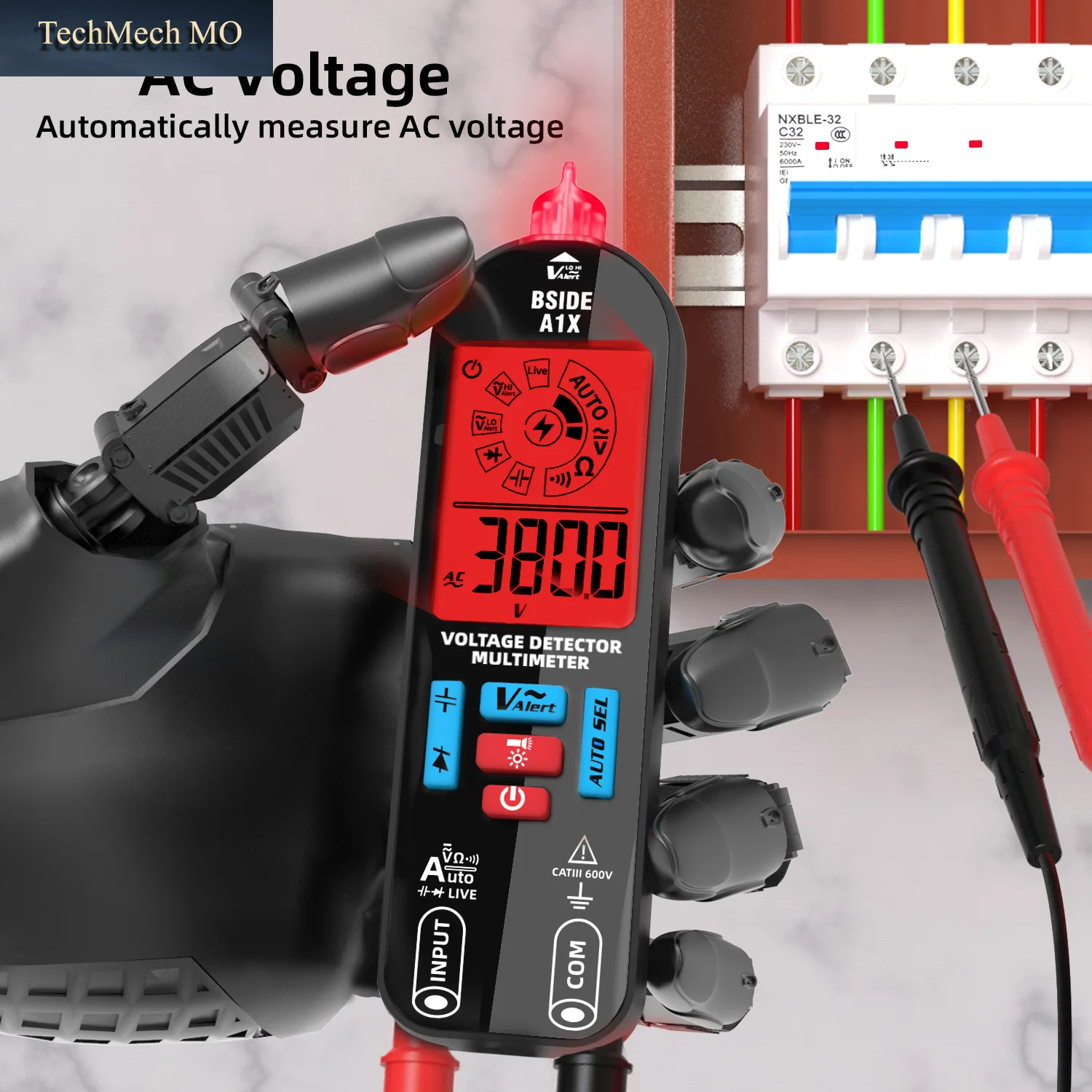 BSIDE Smart Digital Multimeter Tester Wiederaufladbare Elektrische Voltmeter Kapazität Diode Kontinuität Widerstand Live Check AC DC