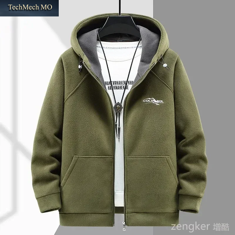 Herbst-Winter-Verdickter Fleecemantel Für Herren, Trendige Fatty-Kapuze, Warme Fleecejacke in Übergröße, Fat Guy 190 Kg, 12XL, 11XL, 10XL