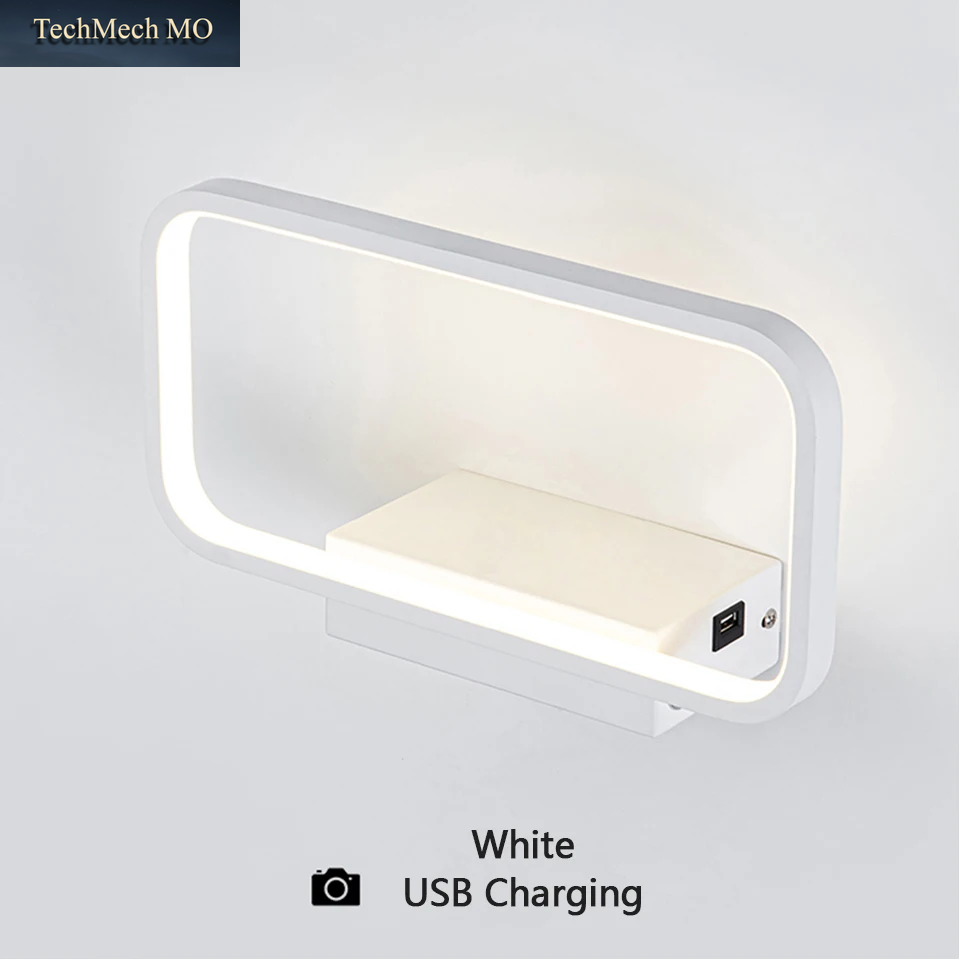 Wandleuchte Innenbereich 12W Touch-Schalter 3 Farben Dimmbar Usb-Ladefunktion Mit Kabellosen Led-Wandlampen Für Wohnzimmer Schlafzimmer Treppe Modern