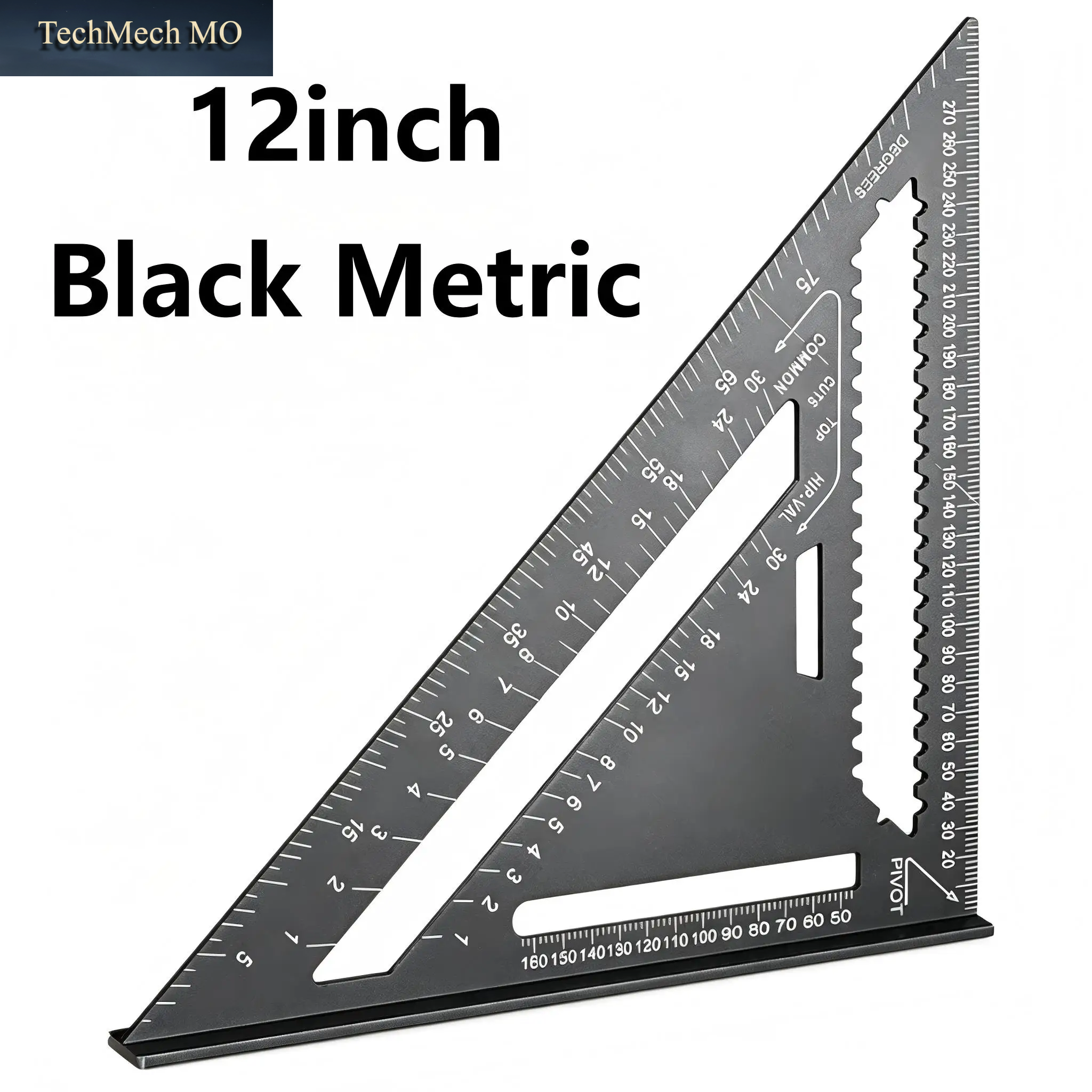 12 Zoll Rotes/Blaues/Schwarzes Aluminium-Präzisions-Dreiecklineal, Metrisches Holzbearbeitungs-Winkellineal Für Schreiner, Ingenieure Und Heimdekoration