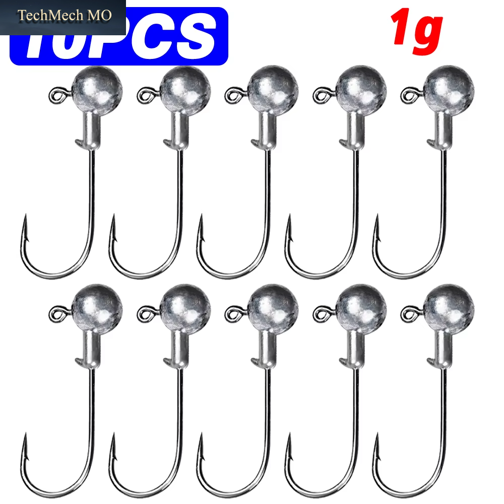 10PCS Jig Head Hooks 1G 2G 3.5G 5G 7G 10G 12G 14G 20G Soft Lure Fish Hooks Bass Crankbait Rig Pesca Fishing Tackle Accessories
