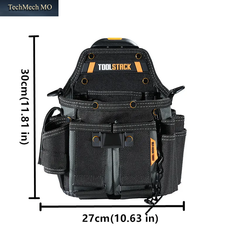 TOOLSTACK Master Elektrikertasche, Schnell Verriegelte, Multifunktionale Schulter- Und Hüfttasche, Aufbewahrungstasche Für Service-Kit Mit Großem Fassungsvermögen