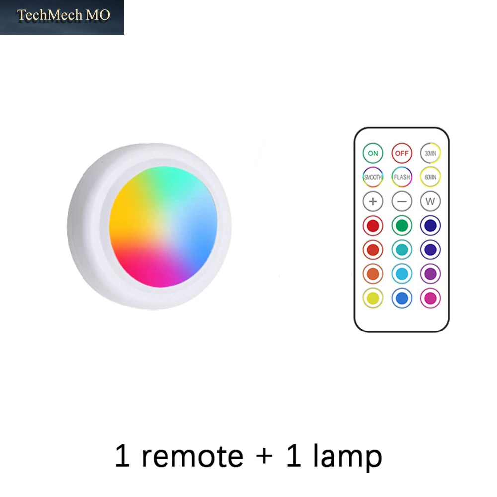 RGB Farbe Unter Schrank Lichter Drahtlose Batterie LED Lichter Fernbedienung Dimmbare Kleiderschrank Nacht Lampe Für Schlafzimmer Küche