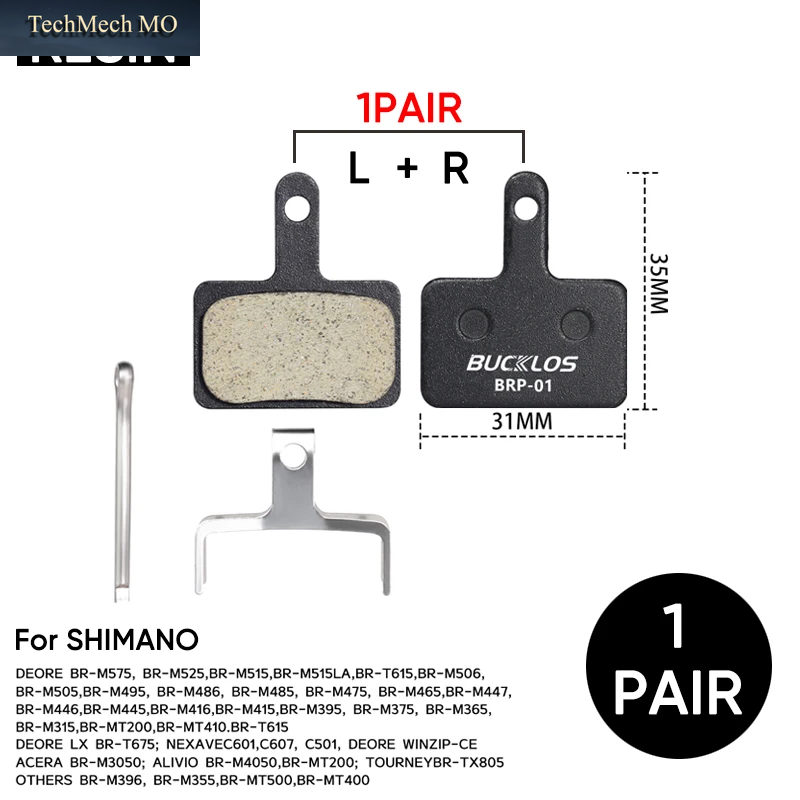 BUCKLOS Fahrrad Bremsbelag Harz Disc Pads Für SHIMANO B01S Tragen-Beständig MTB Fahrrad Hydraulische Bremsbelag Für B03S B05S Bremse Teile