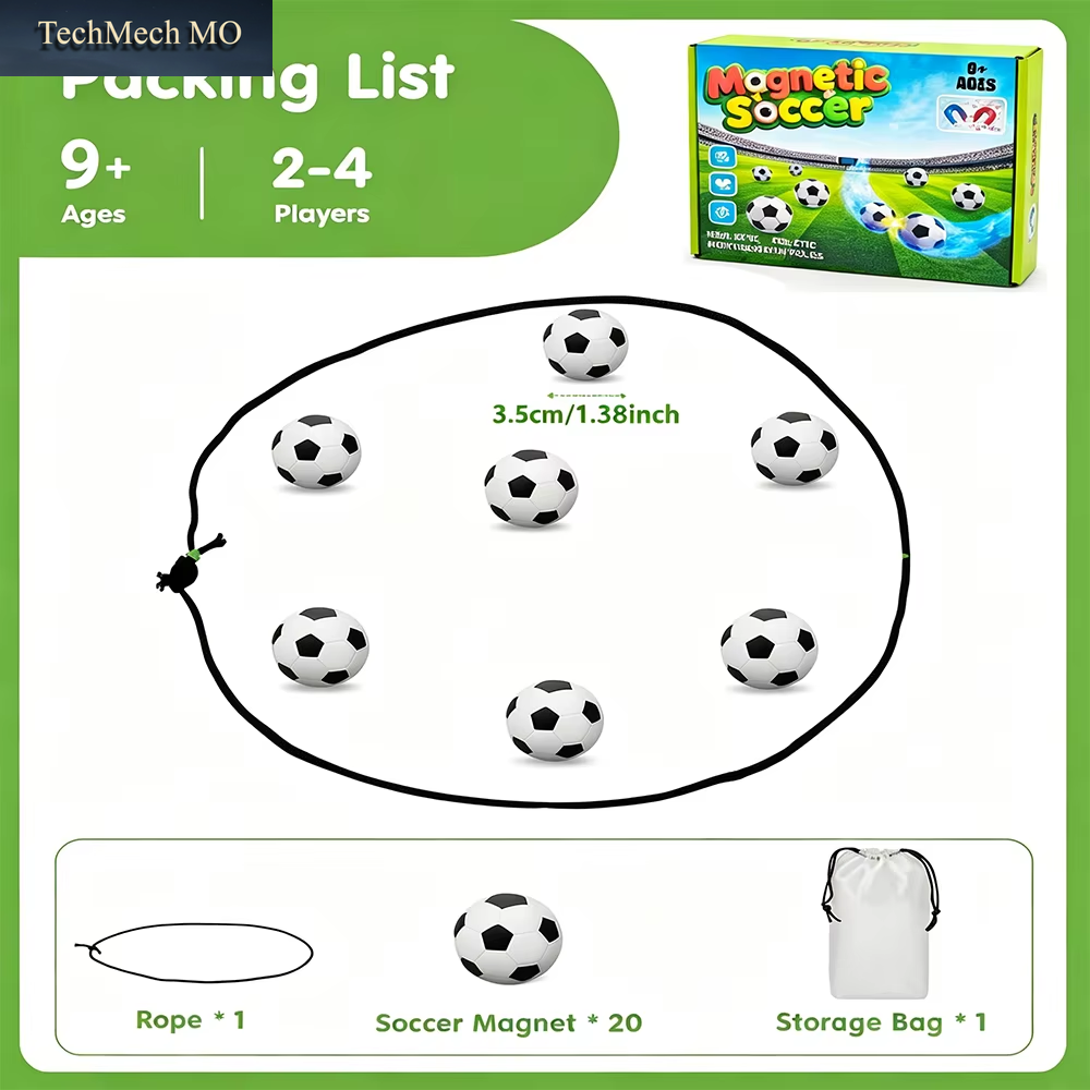 Magnetisches Fußballspiel-Set Mit 20 Magnetfußbällen Für 9+ Jahre, Tragbares Interaktives Strategie-Familienspiel Geschenk