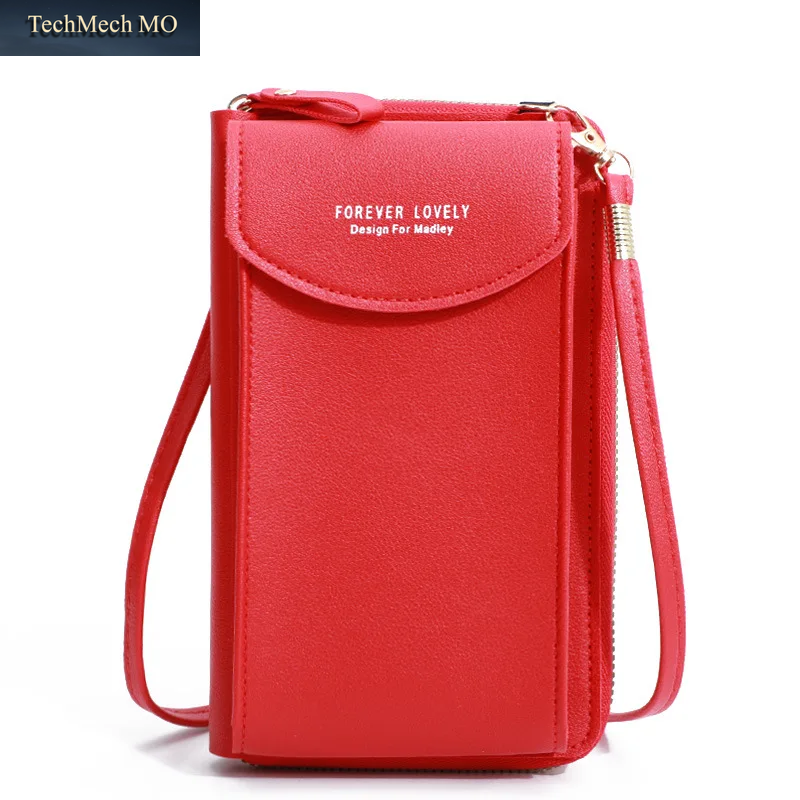 Multifunktionale Handytasche Twill PU Damen Geldbörse Große Kapazität Reisebrieftasche Für Smartphones Unter 6,5 Zoll Iphone Samsung