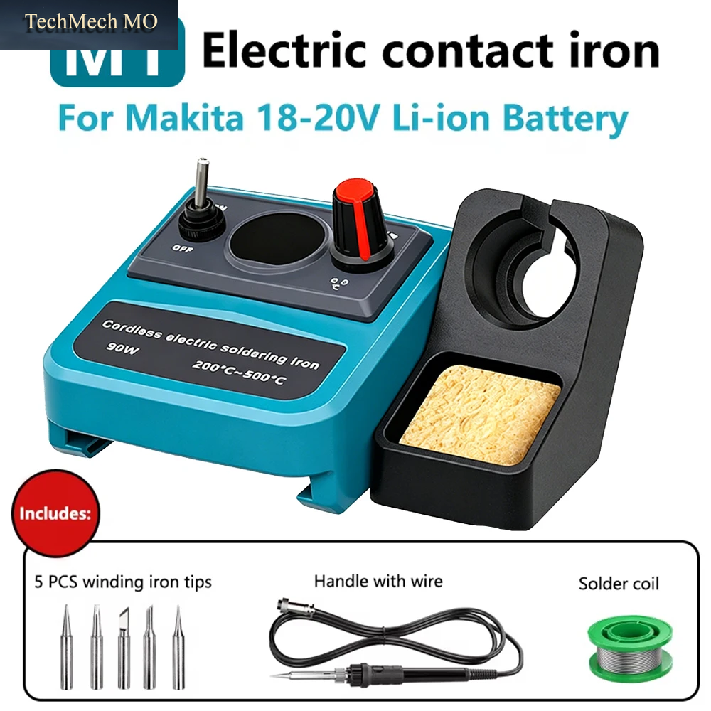 Kabelloses Lötkolben-Set Für Makita/Dewalt/Milwaukee 18V LXT Akku, 90W LED Digitaler Lötkolben Mit 5 Spitzen