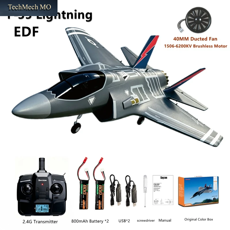 F‑35 Lightning Rc-Flugzeug 40MM Impellerflügel Langlebiges EPP 6-Achsen-Gyroskop-System 2.4G Ein-Klick-Kunstflug 4-Kanal-Segelflugzeug RTF