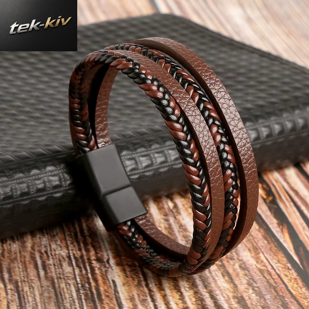 Heiße Mode Perlen Leder Armband Männer Klassische Tigerauge Perlen Multi Schicht Leder Armband Für Männer Schmuck 2023 Geschenk