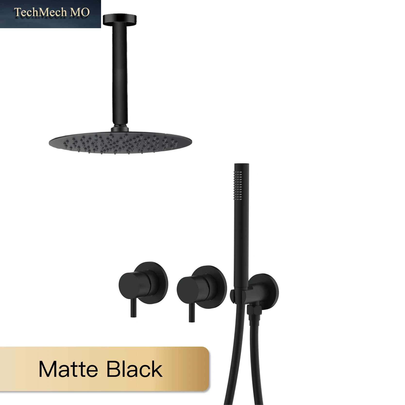 AITANA Minimalistisches Badezimmer-Duschsystem Aus Gebürstetem Nickel, Wandmontage, Modern, Eingebettet, Doppelfunktion, Regen- Und Handbrause Aus Messing