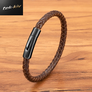 XQNI 3/4/5/6/8 Mm Herren-Lederarmband, Armreif, 3 Farben, Geflochtener Magnetverschluss, Einfacher Stil, Individuelle Handgefertigte Accessoires, Großhandel