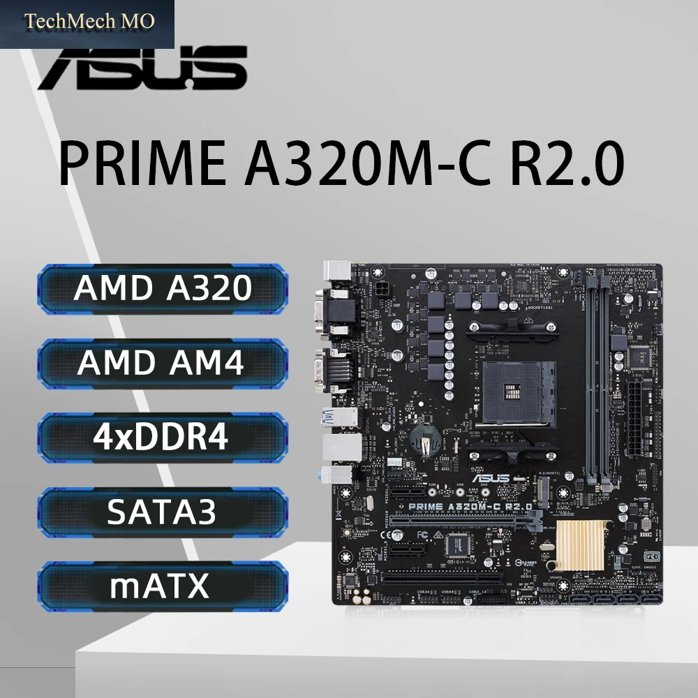 AMD A320 AM4 ASUS PRIME A320M-C R2.0 Motherboard Cpu-Unterstützung Für Ryzen 5 5600 5 5500 Ryzen 7 5700X 7 5700G DDR4 NVME M.2 M-ATX