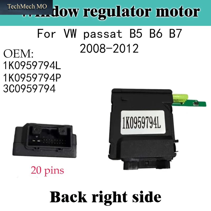 Neues Fensterheber-Motormodul Für VW Passat B5 B6 B7 OE 1K0959794L 1K0959795L 3AA959703B 3AA959704B 3C0959794 3C0959795