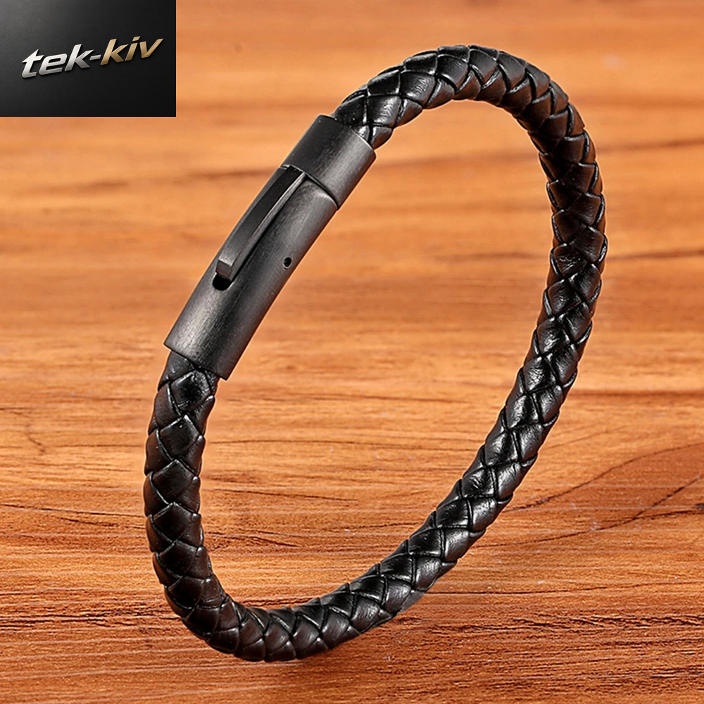 TYO Geflochtene Seil Wrap Leder Armbänder Für Männer Armreifen Mode Männlichen Frauen Charme Edelstahl Verschluss Schmuck DIY Anpassung