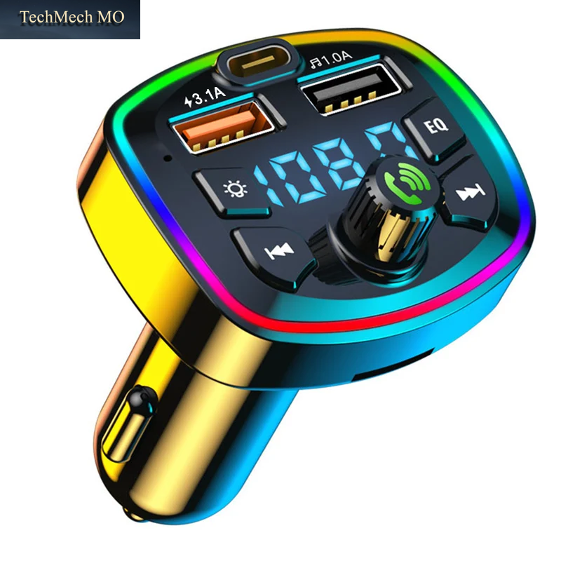 Auto Bluetooth 5,0 FM Sender Wireless Adapter Mic Audio Receiver Auto MP3 Player 2,1 a Dual USB Schnelle Ladegerät Auto Zubehör