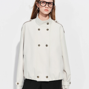 Fsle【Premium-Serie】Kurzer Oversize-Trenchcoat Für Damen, Braune Kunstlederjacke Mit Gürtel, Grauer Windbreaker, Y2K-Retro-Oberbekleidung