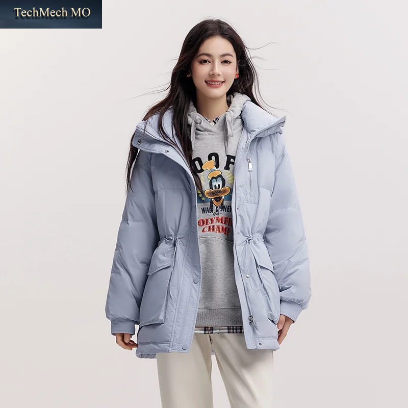 Semir Mittellange Daunenjacke Für Damen Mit Kapuze, Lockerer Schnitt, Taillengürtel, 2026 Neue Winterkollektion, Beliebte Koreanische Damenmode