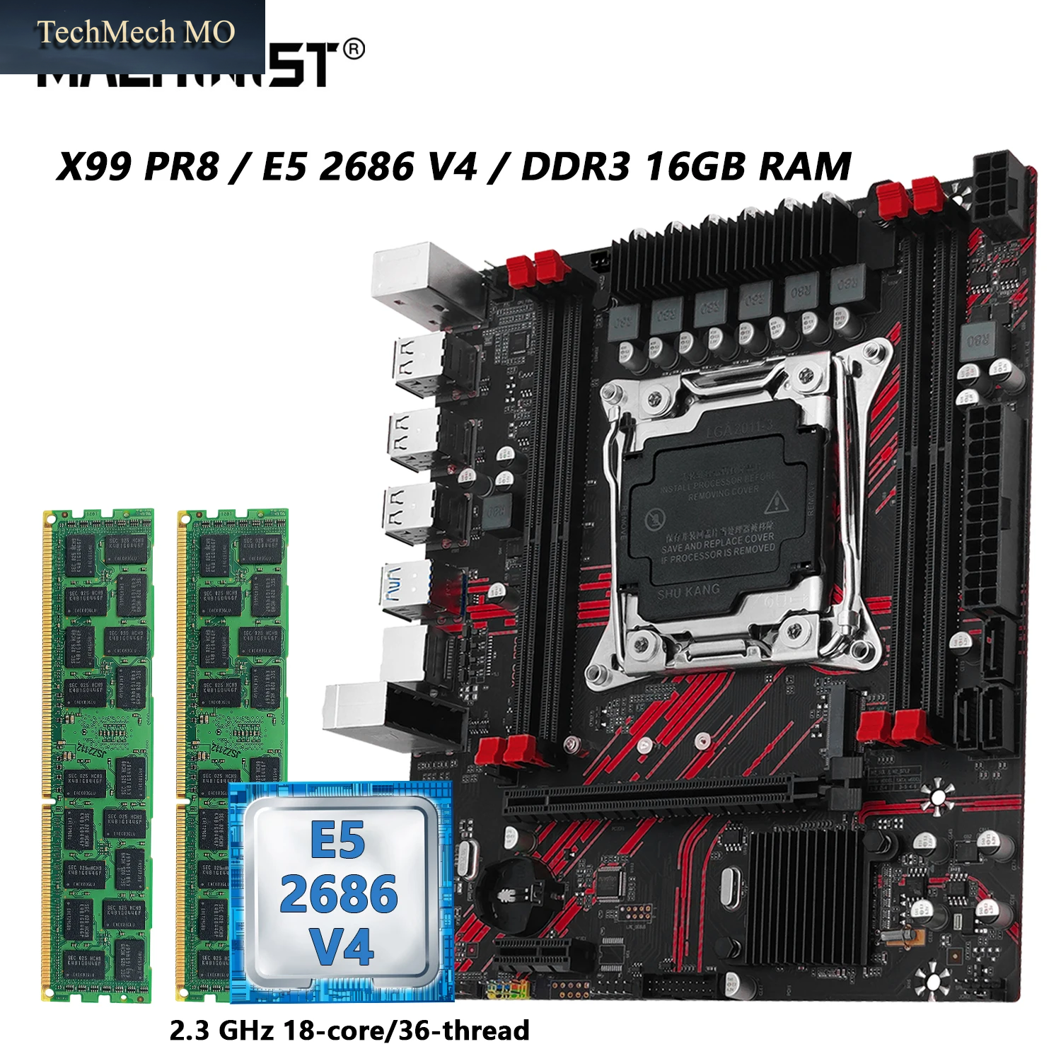 MACHINIST X99 PR8 Motherboard-Kombination. Optionaler LGA 2011-3 Xeon E5 2686 V4 CPU DDR3 16 GB Ram-Speicher Mit USB3.0 NVME M.2