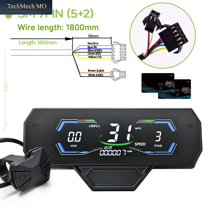 H3C Fahrradcomputer Mit Großem Lcd-Bildschirm, Fahrradcomputer, Kilometerzähler, Präziser Wasserdichter Fahrrad-Tachometer, E-Bike-Zubehör