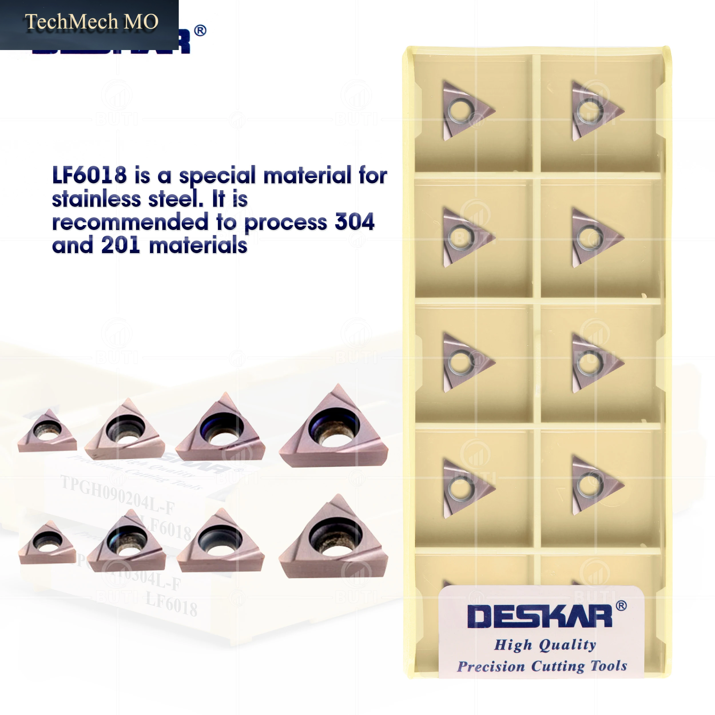 DESKAR 100 % Original TPGH 080202 TPGH 080204 TPGH 090202 TPGH 090204 TPGH 110302 L-F TPGH 110304 L-F LF6018 Hartmetalleinsätze Bohrwerkzeuge