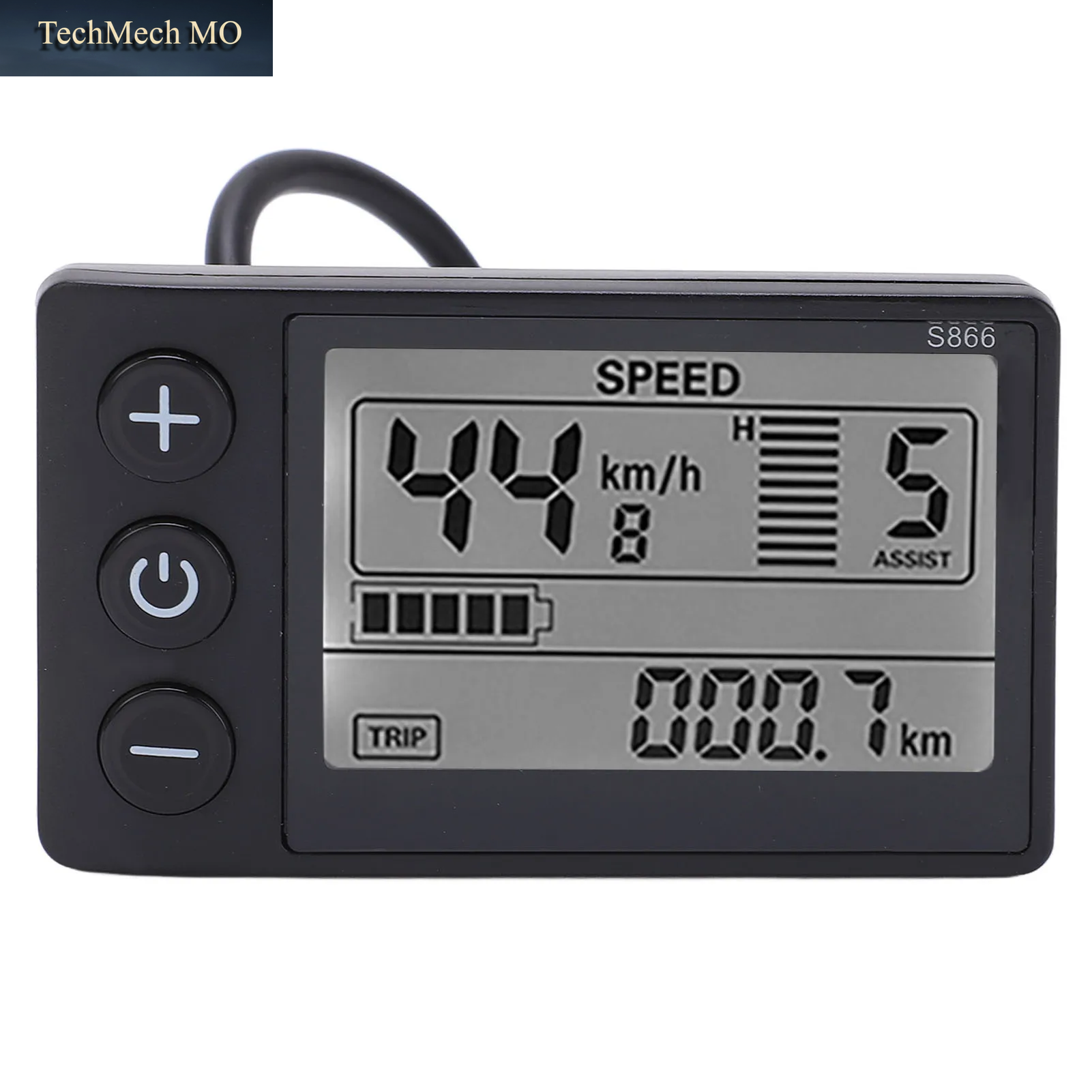 S866 E-Bike Lcd-Display-Messgerät 24V 36V 48V Bedienfeld Mit Wasserdichtem Stecker