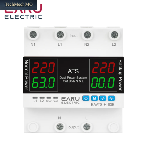 EARU 63A 100A ATS Einstellbarer Über- Und Unterspannungs-Stromschutzschalter, Mehrfach-Stromversorgungs-Automatik-Umschalter, Alarm-Monitor-Relais