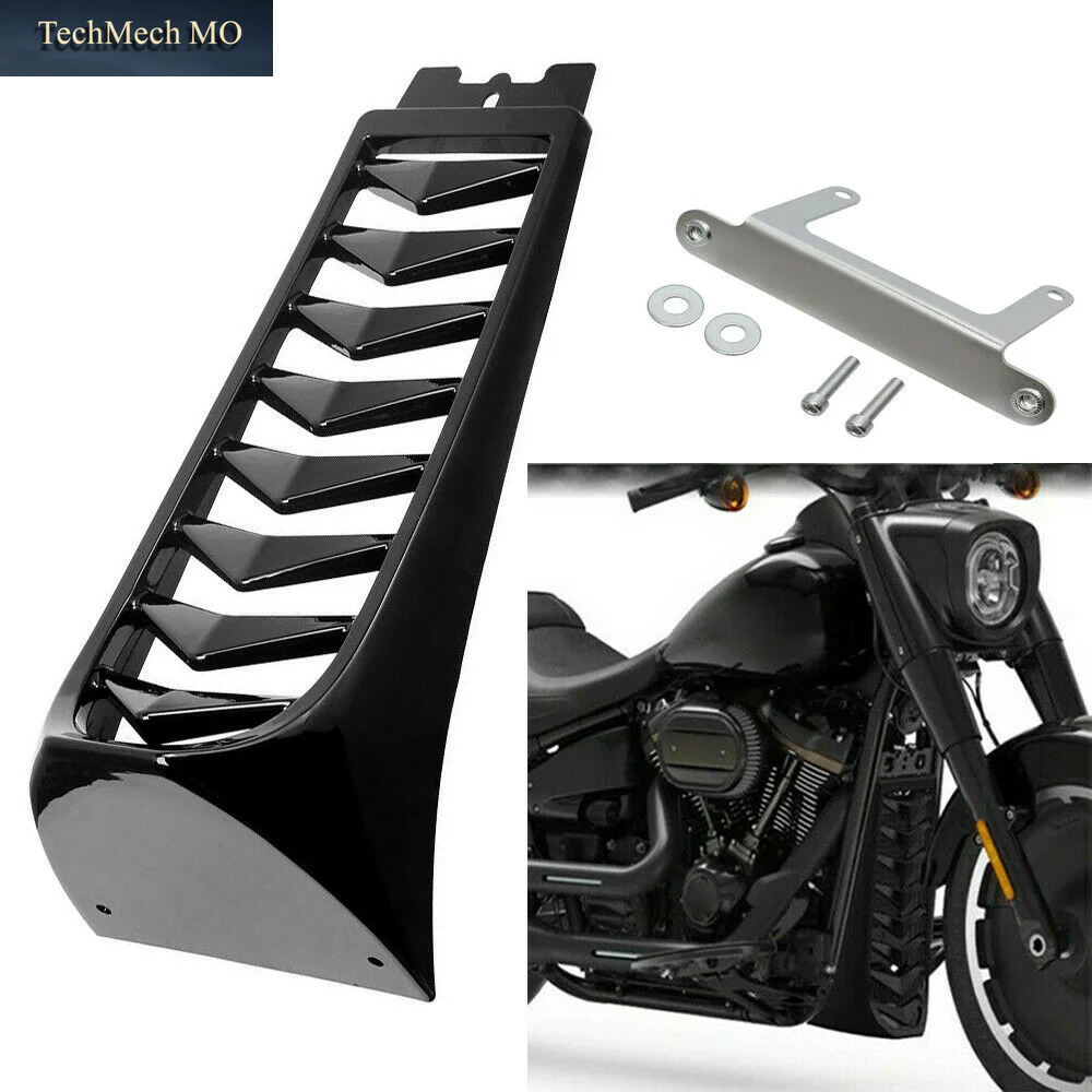 Motorrad Vivid Black Front Kinn Verkleidung Spoiler Untere Kühler Abdeckung Für Harley Softail Street Bob Breakout Fat Bob 2018-2022