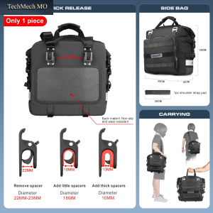 Rhinowalk Motorrad-Seitentasche, Motor-Satteltasche, Seitlich, 1 Oder 2 Stück, Universelle Motorrad-Wasserdichte, Abnehmbare Innentasche, Gepäcktasche