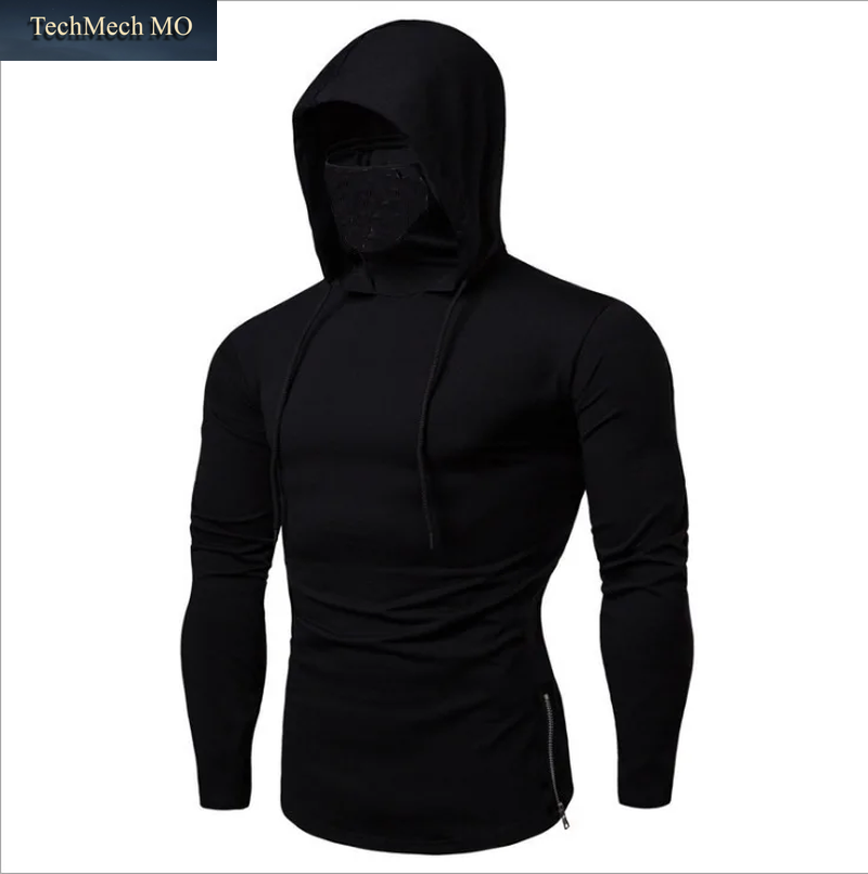 Sturmhaube Herren Kapuzenpullover Mit Reißverschluss, Winter, Warm, Lässig, Y2K Mit Kapuze, Gesichtsmaske, Reißverschluss-Design, Sportjacke, Outdoor-Aktivitäten