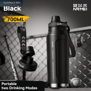 1L Isolierte Kaltwasserflasche Thermos Edelstahl-Becher Outdoor-Sport-Trinkflasche Mit Griff Vakuum-Isolierflasche Doppelwandiger Becher