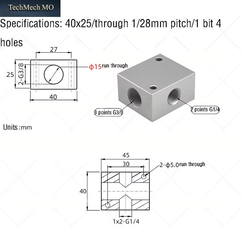Manipulator Fishbone Air Discharge G1/4 Teeth through the Air Source Distributor Water Oil Confluence Plate Pipeline Shunt Row