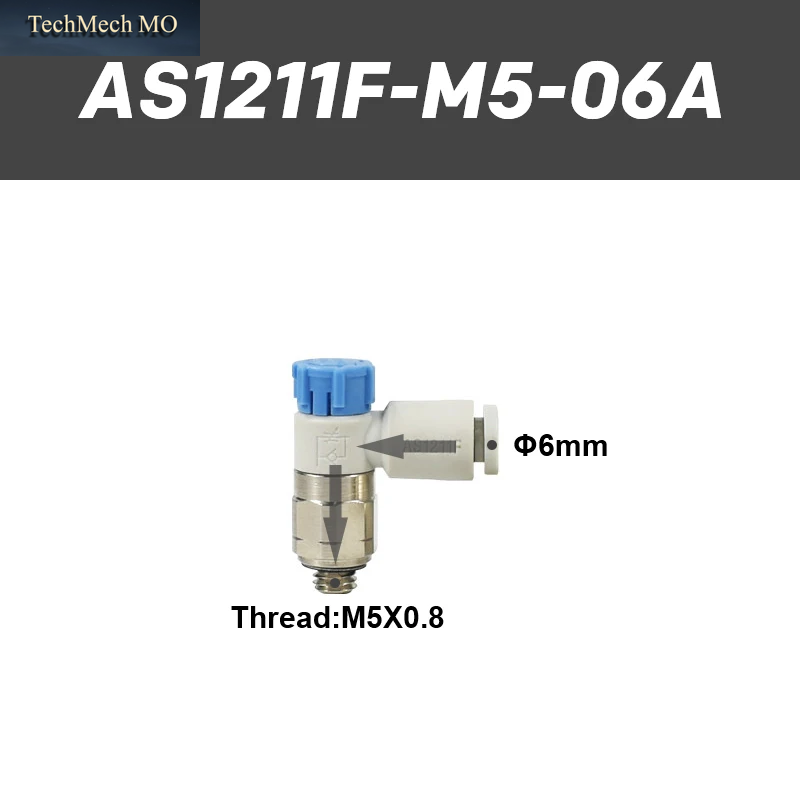 AS1211F AS2211F 3201F Geschwindigkeitsregler Mit One-Touch-Anschluss, Zähler-In-Drosselventil, Pneumatische Anschluss