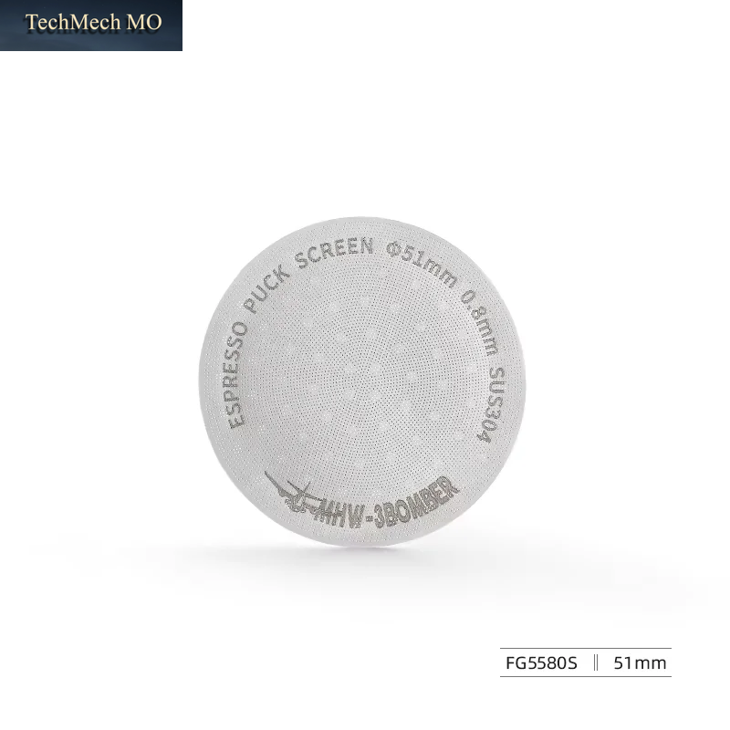 MHW-3BOMBER Espresso-Puck-Bildschirm Mit Titanbeschichtung, 51/53/58,5 Mm, Wiederverwendbarer Metallfilter, 0,8 Mm Dicke, Untere Duschwand