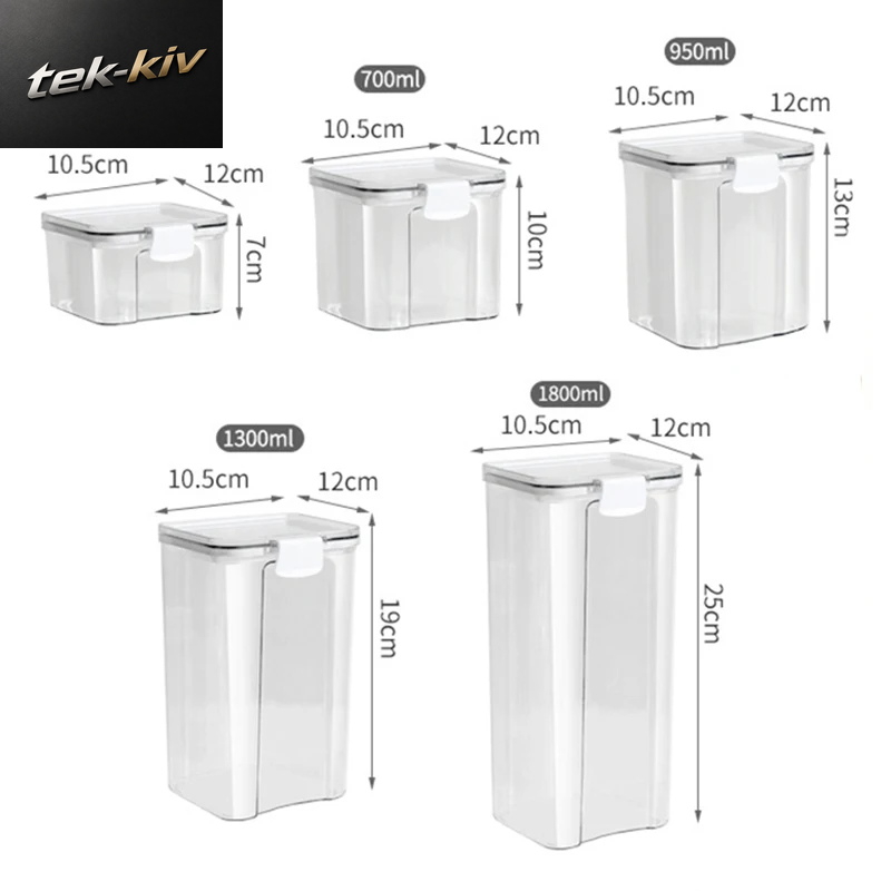 Versiegelte Gläser Küche Getreide Lagerung Organizer Große Tank Kunststoff Feuchtigkeit-Beständig Lagerung Box Haushalt Gewürz Gläser Set