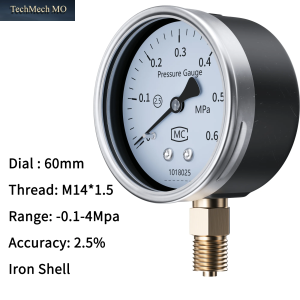 Manometer 60/80/100 Mm Zifferblatt Digitale Manometer -0,1-60 Mpa M20 * 1,5 304SS Zeiger Mechanischer Druckmesser