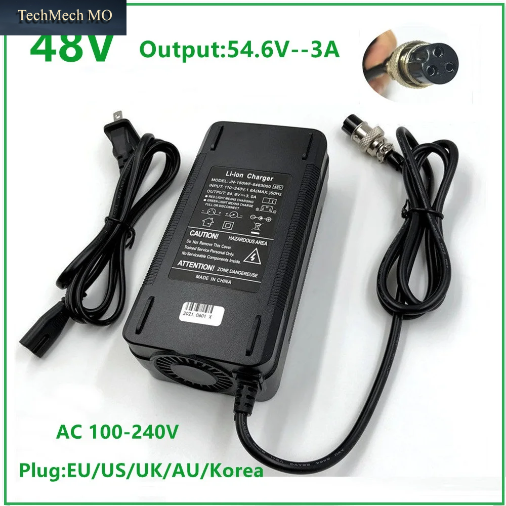 48V E-Bike E-Scooter Ladegerät Ausgang 54,6V 3A Lithium-Batterie-Ladegerät Für 48V Kugoo M4 Kugoo X1 M4 Pro Speedway Leger Mini 4 Pro