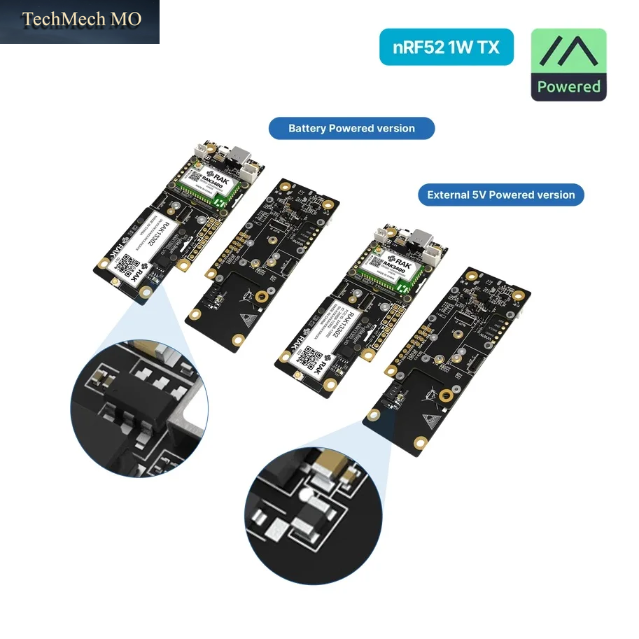 Wismesh Hochleistungs-Booster-Starter-Kit Kompletter Hochleistungs-Meshtastic-Knoten Mit Flexiblen Stromversorgungsoptionen (Batterie/Extern) RAK107
