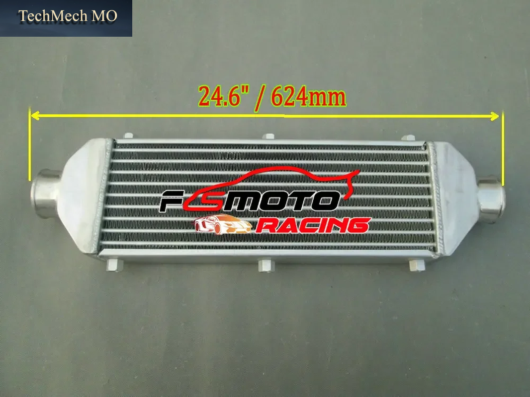 17"X6"X2" Frontmontage Universal Aluminium Ladeluftkühler 430X150X50Mm Rohr & Fin Turbo 67Mm 2,6" In/Out Rohr Direct-Fit
