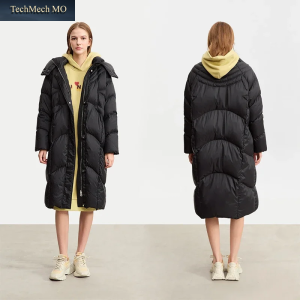 AMII Damen-Daunenjacke 2026 Winter Neu Mit Kapuze Langer Daunenmantel Für Damen Reißverschluss Büro-Outfit Abnehmbare Kapuze Oberbekleidung 12324027