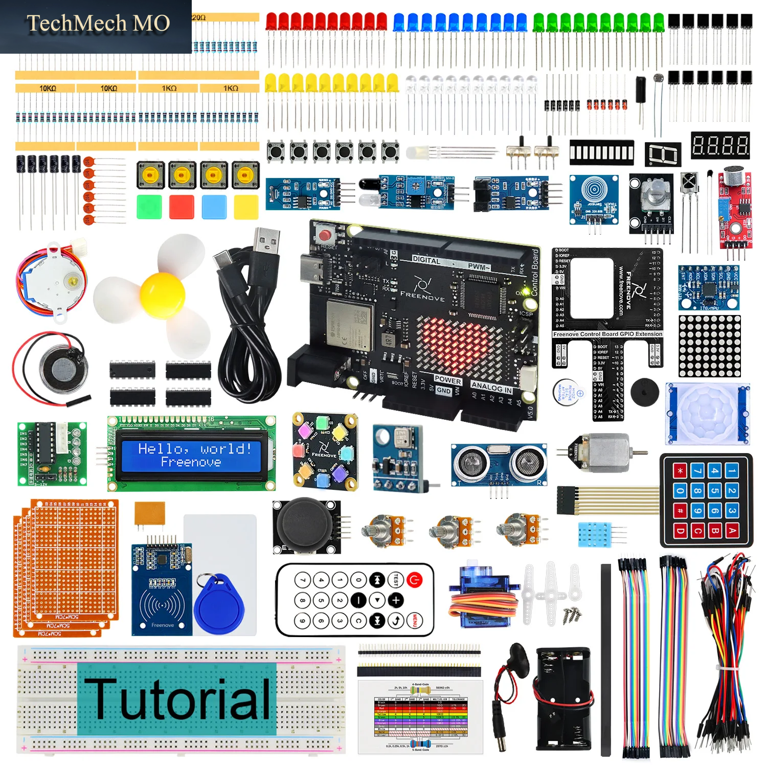 Freenove Komplettes Starter-Kit Für Arduino UNO R4 V5 Wifi Mini, Arm Cortex-M4, 4474 Seiten, Detailliertes Tutorial, 343 Artikel, 90 Projekte