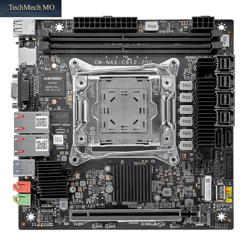 Topton 2X 10Gbe LAN C612 ITX NAS Motherboard Intel LGA2011-3 XEON E5 V4 V3 Max 10*SATA 4*Nvme PCIE X16 Firewall Server Mainboard