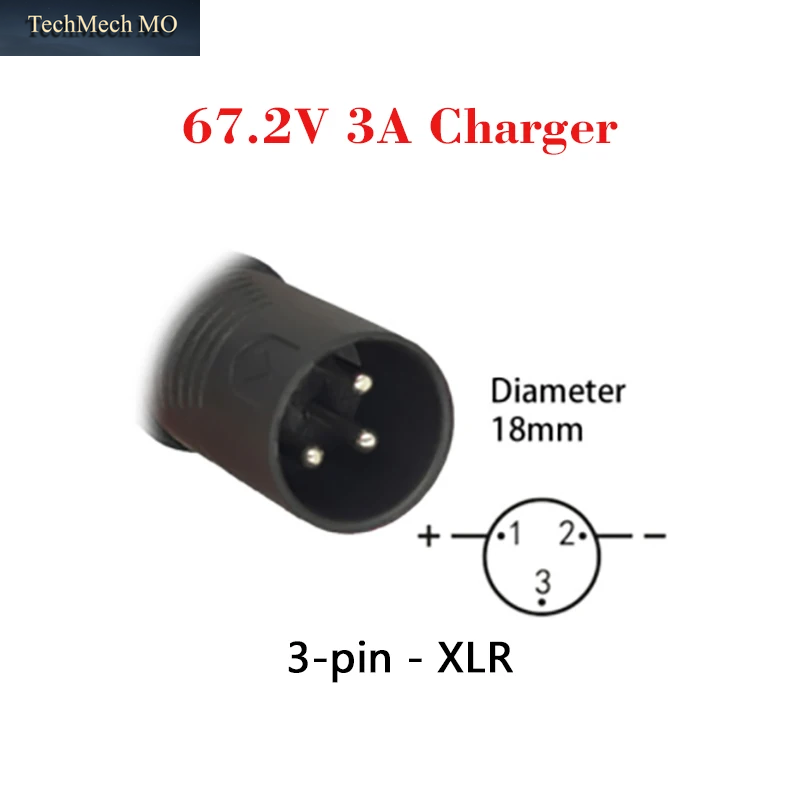 67,2V 3A AC100-240V Lithium-Akku Intelligentes Schnellladegerät, Geeignet Für 16S 60V Elektroroller Lithium-Ionen-Akku