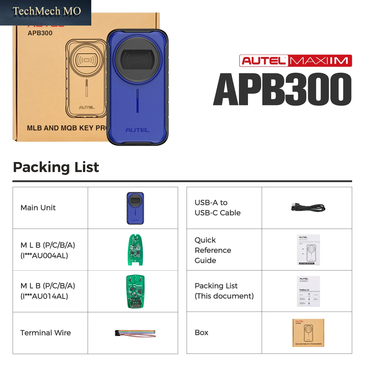 Autel Maxiim APB300 IMMO Programmiergerät Für Volkswagen, Audi, Porsche, Bentley, Lamborghini, MLB, MQB, Kompatibel Mit Autel IM508, IM608.