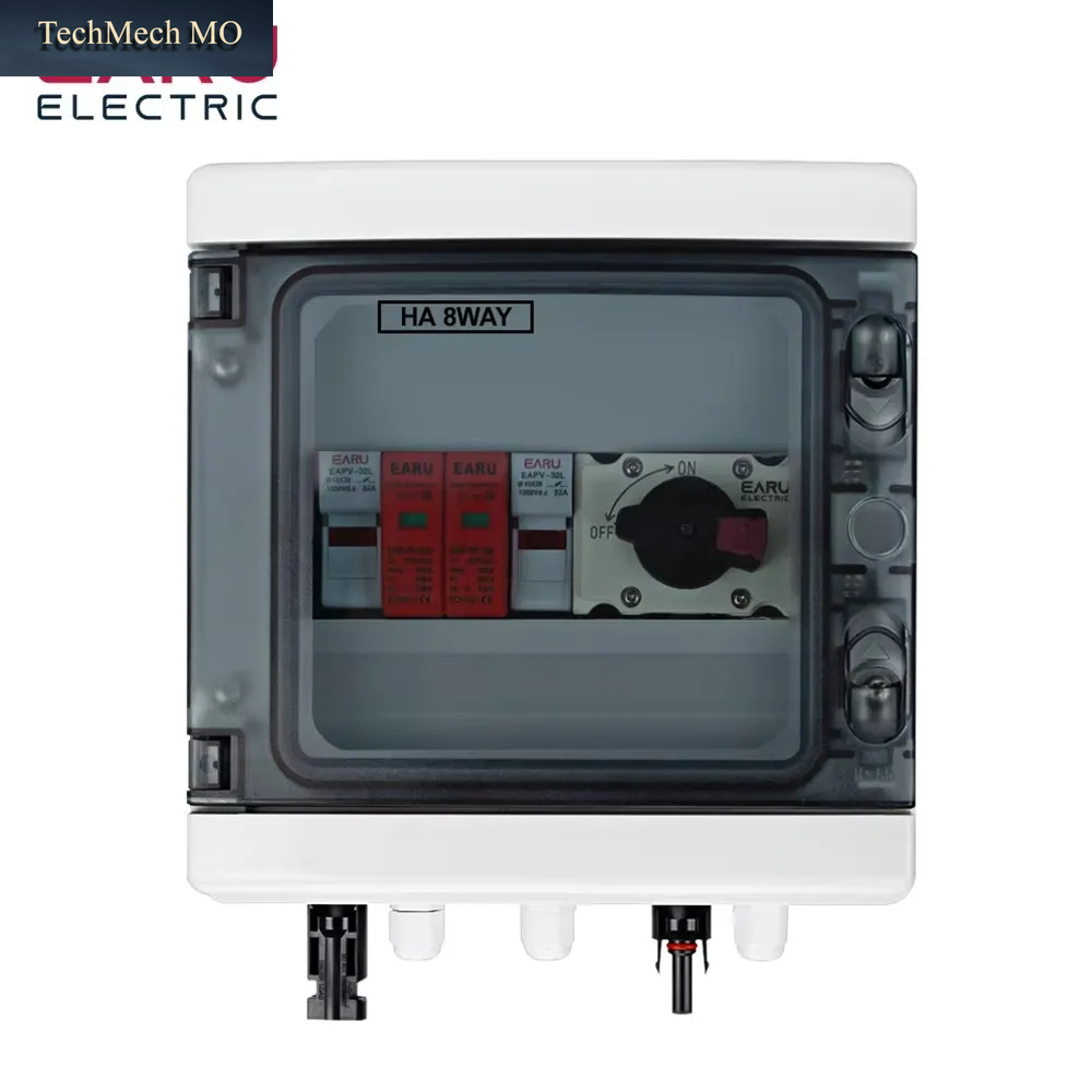 EARU DC 1000V 1 Eingang 1 Ausgang Solar Photovoltaik PV Kombinationsbox Überspannungs- Und Blitzschutz Dc-Sicherung MCB SPD Wasserdichte Box IP65