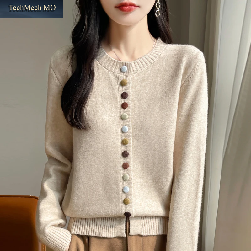 Frauen Strickjacken Mode Einreiher Dicke Warme Herbst Winter Gestrickte Pullover Oansatz Langarm Strickjacken Bodenbildung Shirts