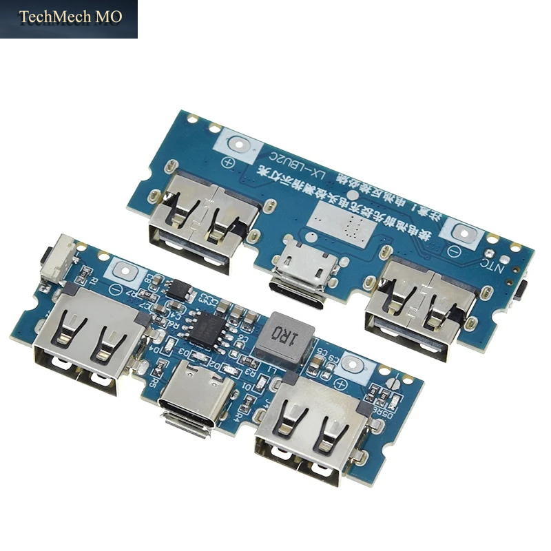 LED Dual USB 5 V 2,4 a Micro/Typ-C USB Mobile Power Bank 18650 Lademodul Lithium Batterie Ladegerät Bord Schaltung Schutz