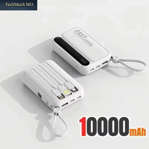 Lenovo 50000Mah Schnelllade-Mini-Akku-Powerbank Mit 4 Integrierten Typ-C-Kabeln Für Iphone, Samsung Und Android-Geräte