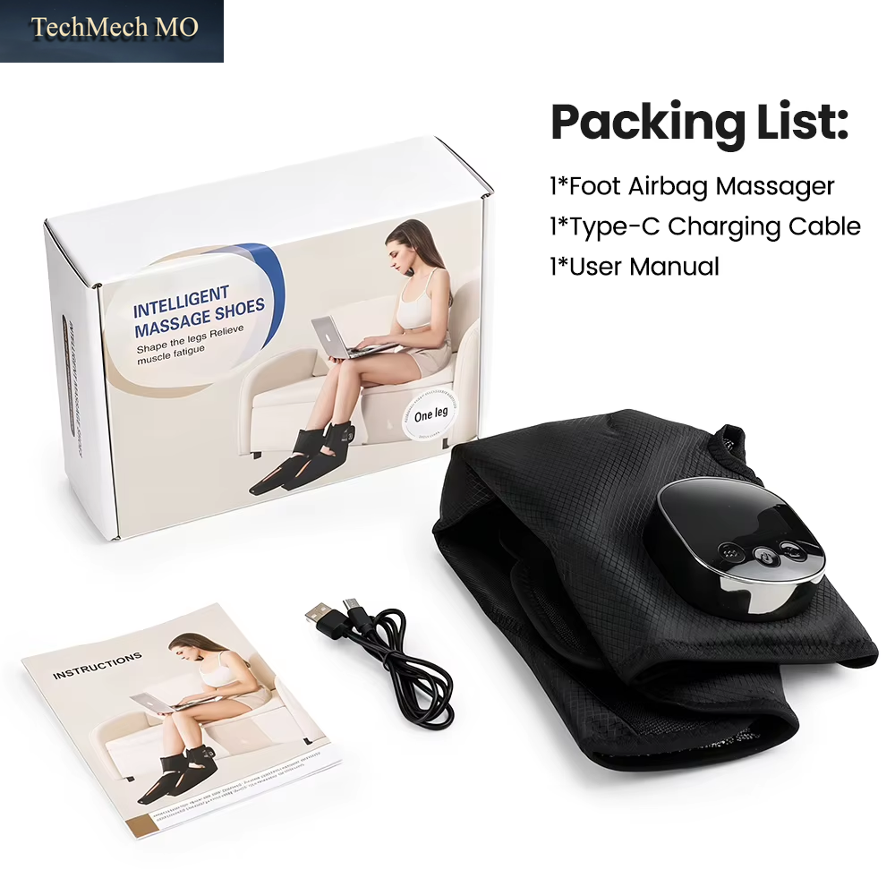 Beheiztes Fuß- Und Knöchelmassagegerät, Tragbare Luftkompressions-Manschette Mit Vibration, Wiederaufladbar, 3 Modi & 3 Intensitätsstufen Für Müde Füße
