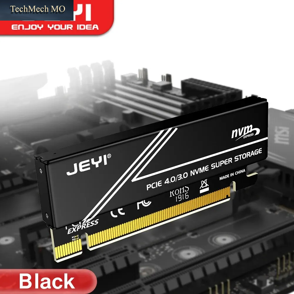 JEYI M.2 Nvme Auf Pcie 4.0 X16 Adapter Mit Kühlkörper – Für Samsung 980 PRO/970 EVO SSD, Aluminium-Adapter Mit Kühlkörper