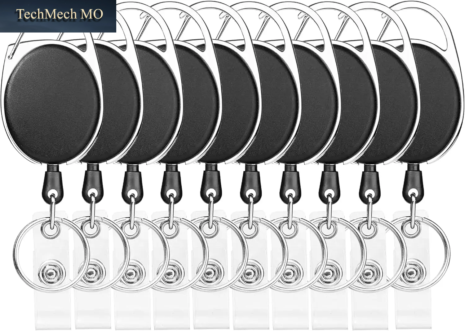 10 Stück Einziehbare Ausweishalter Mit Karabiner-Rollclip